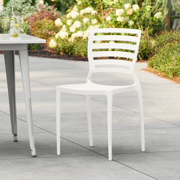 Lancaster Table & Seating Sol White Resin Side Chair