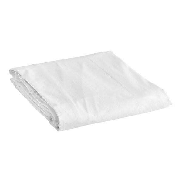 1888 Mills Suite Touch 75" x 54" Full Size White Cotton / Polyester Pleated Bed Skirt - 6/Case