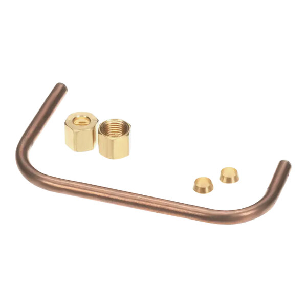 Copper tubing with brass nuts on the ends.