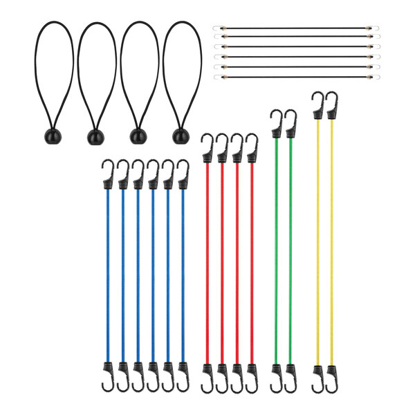 Xpose Safety 24Piece Assorted HeavyDuty Elastic Outdoor Bungee Cord