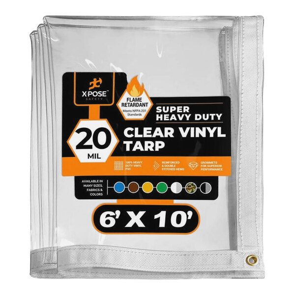 Clear Poly Sheeting - 10x100 Feet – Heavy Duty, 3.4 Mil Thick Plastic Tarp Waterproof Vapor Dust Protective Equipment Cover Agricultural Construction Indu