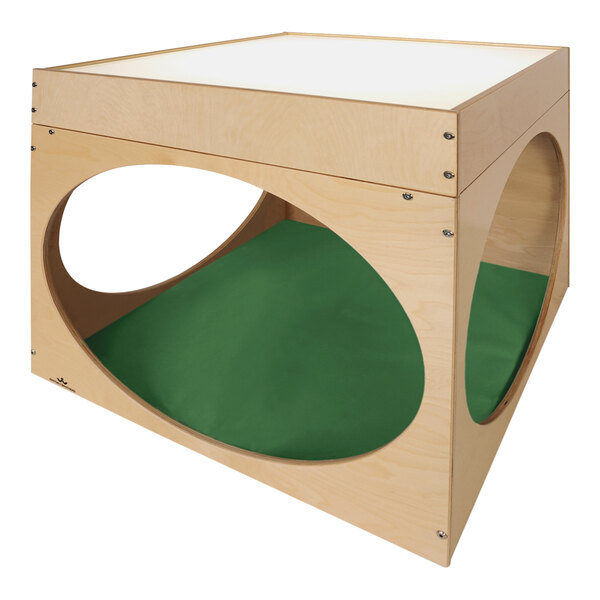 Whitney Brothers 29" x 30" x 30 1/2" Children's Wood Superbright Creative Cube with LED Light Box Table and Mat - 12V, 24W