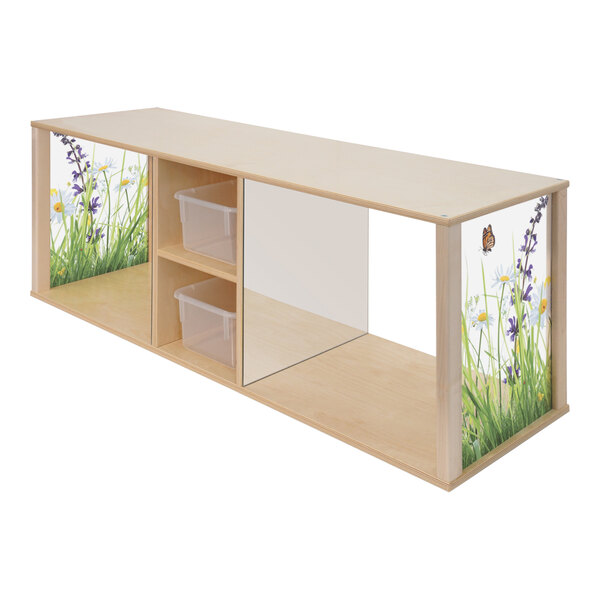 Whitney Brothers Nature View WB0861 46" x 14 3/4" x 17" Toddler Discovery Wood Crawl Through Cabinet with Acrylic Panels