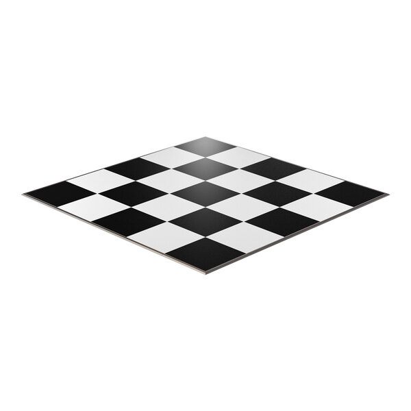 California Portable Dance Floor 20' x 20' Black and White Checker Composite Laminate Portable Dance Floor with ADA-Compliant Edging