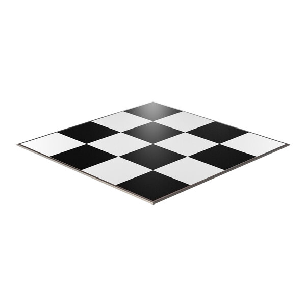 California Portable Dance Floor 16' x 16' Black and White Checker Composite Laminate Portable Dance Floor with ADA-Compliant Edging