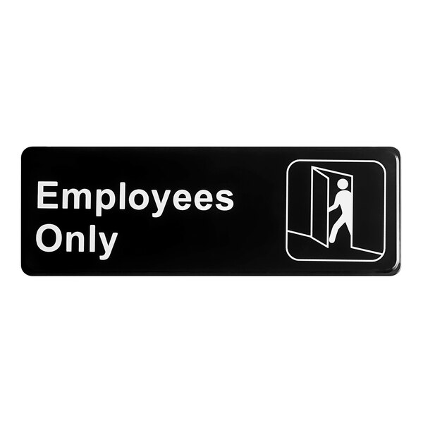 Lavex Employees Only Sign - Black and White, 9