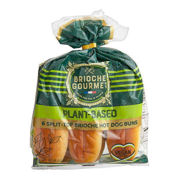 Brioche Gourmet PlantBased Brioche Hot Dog Bun 10.58 oz. 96/Case