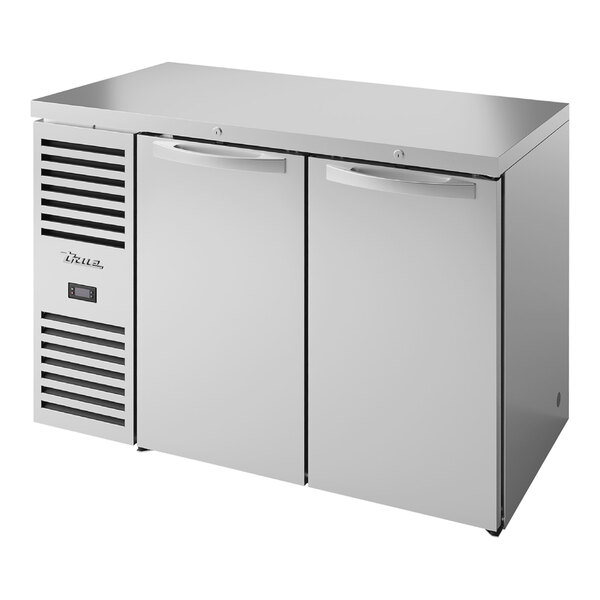 True TBR48-RISZ1-L-S-SS-1 48" Stainless Steel Solid Door Narrow Back Bar Refrigerator with LED Lighting