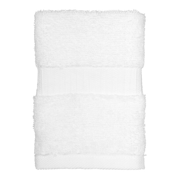 Garnier-Thiebaut Zephyr 13" x 13" White 100% Combed Terry Cotton Wash Cloth 1.5 lb. - 240/Case