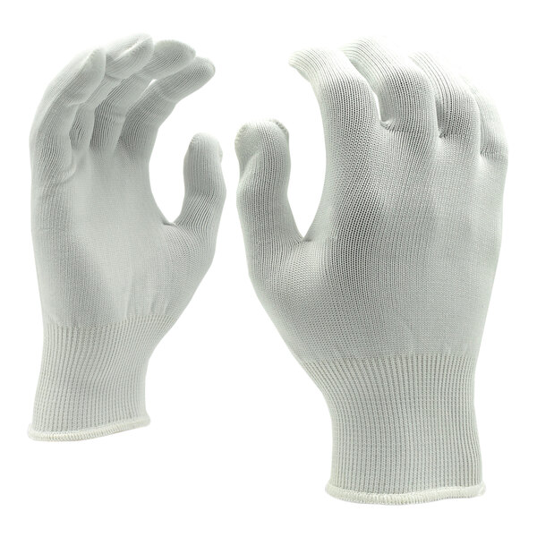 Cordova White 13 Gauge Polyester Work Gloves - 12/Pack