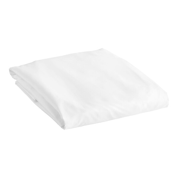 Garnier-Thiebaut Nashville T-200 80" x 39" x 14" White Twin Size Percale Weave Cotton / Polyester Fitted Sheet - 20/Case