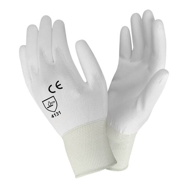 Cordova White Nylon Gloves with White Polyurethane Palm Coating - Small - 12/Pack