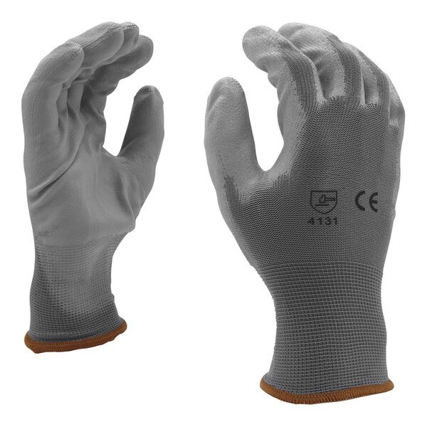 Cordova Gray Nylon Gloves with Gray Polyurethane Palm Coating - Extra Small - 12/Pack