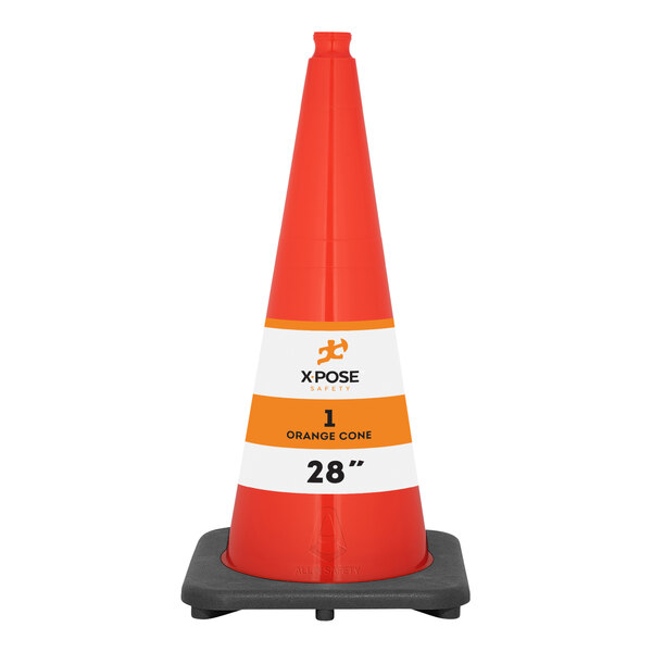 Xpose Safety 28" Orange Heavy-Duty PVC Traffic Cone with 7 lb. Base OTC28-1-X