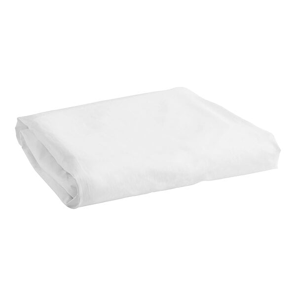 Garnier-Thiebaut Danville T-180 80" x 39" x 17" White Twin Size Percale Weave Cotton / Polyester Fitted Sheet - 20/Case