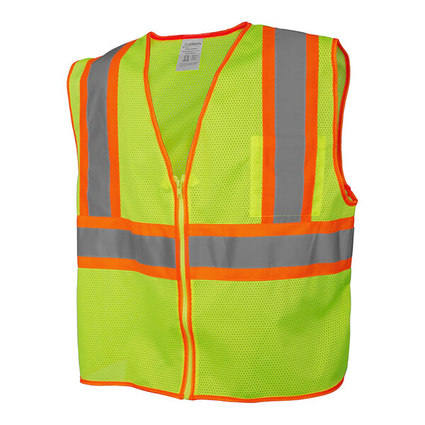 Cordova Lime Type R Class II High Visibility Mesh Safety Vest with Two-Tone Reflective Tape - Medium