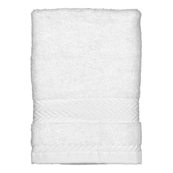 Garnier-Thiebaut Sirocco 13" x 13" White 100% Combed Terry Cotton Wash Cloth 2 lb. - 150/Case