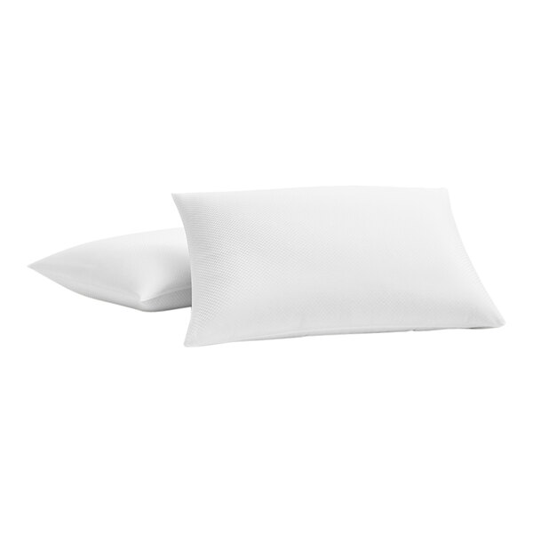 Garnier-Thiebaut Normandie White Micro Check Sateen Weave 100% ELS Cotton Pillowcase