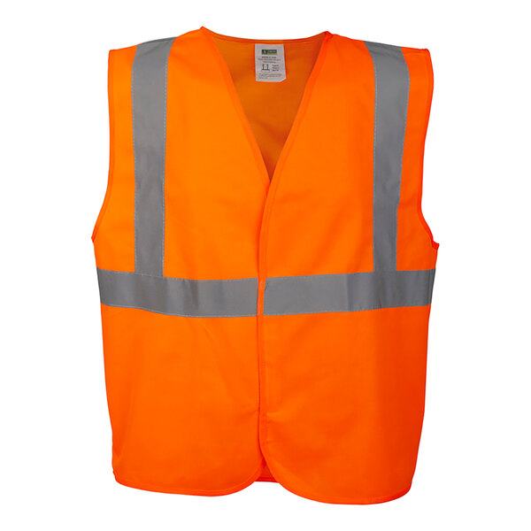 Cordova Orange Type R Class II High Visibility Safety Vest with Hook & Loop Closure - Large
