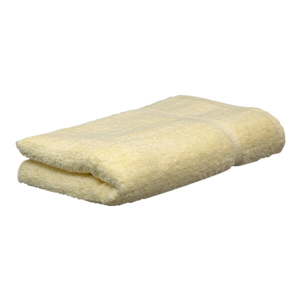 Garnier-Thiebaut Maho 34" x 64" Yellow 100% Cotton Pool Towel 16 lb. - 18/Case