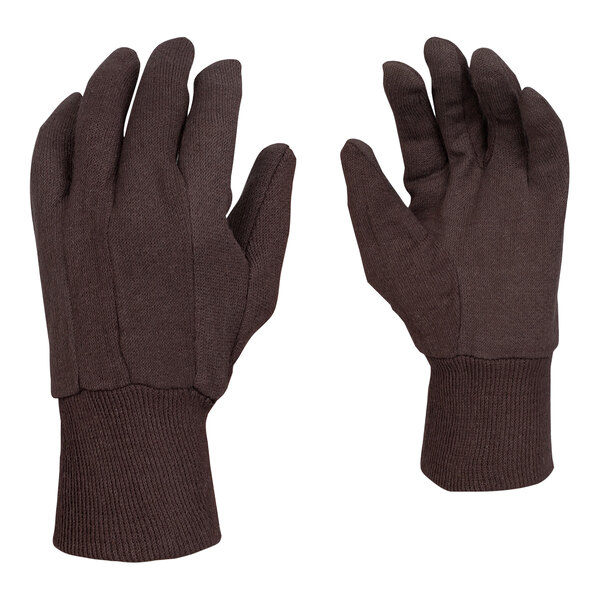 Cordova Men's Standard Weight Brown Cotton Jersey Gloves - Large - 12/Pack