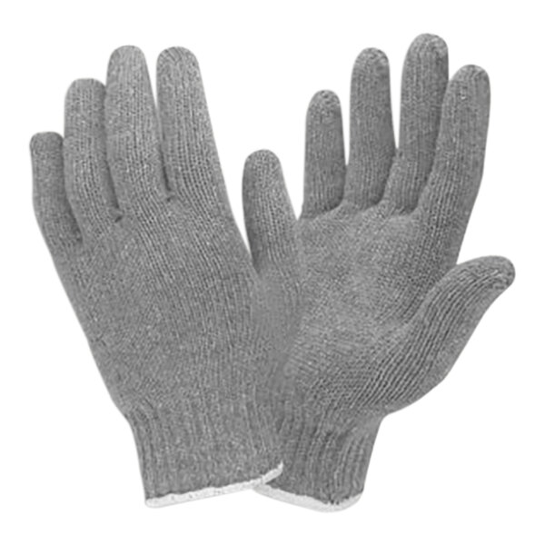 Cordova Gray 7 Gauge Standard Weight Cotton / Polyester Work Gloves - 12/Pack