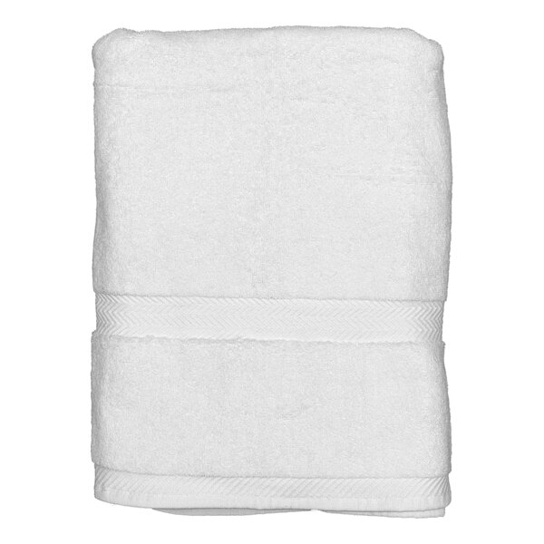 Garnier-Thiebaut Sirocco 36" x 66" White 100% Combed Terry Cotton Bath Sheet 27.5 lb. - 12/Case