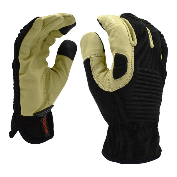 Cordova Leather Pro Spandex Touchscreen Gloves with Grain Goatskin Leather Palm Coating