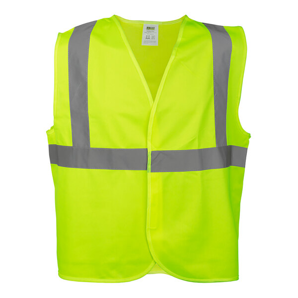 Cordova Lime Type R Class II High Visibility Safety Vest with Hook & Loop Closure - Large
