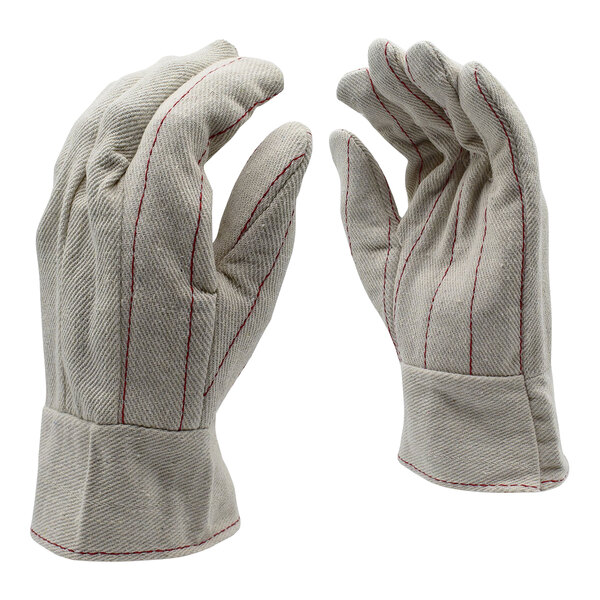 Cordova Nap-In Cotton Canvas Work Gloves with Band Top and Double Palm - Large - 12/Pack