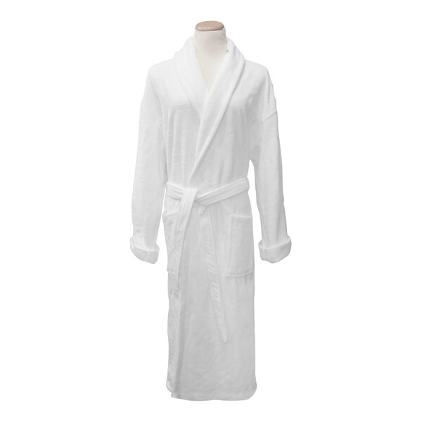 Garnier-Thiebaut White Extra Large Cotton / Polyester Shawl Collar Bath Robe - 10/Case