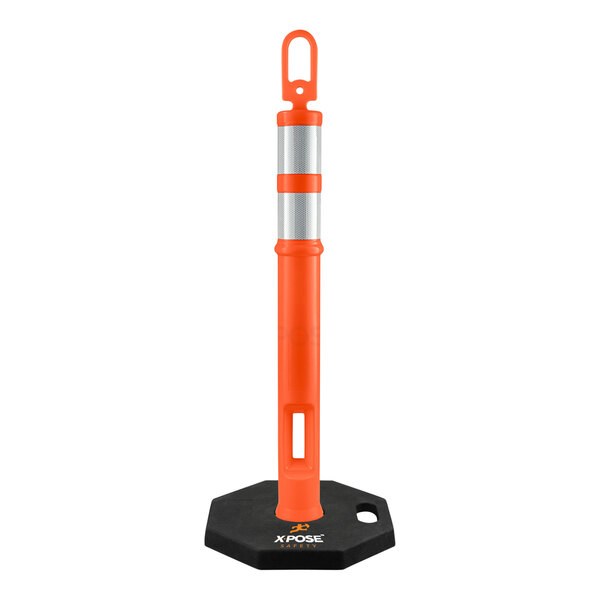 Xpose Safety 44" Orange Ring Top Delineator Post with Reflective Bands and 13 lb. Base DLRB-44-X