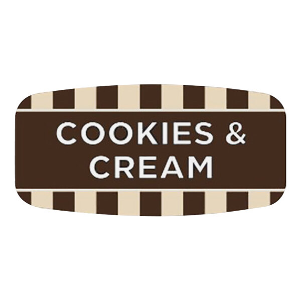 Bollin 5/8" x 1 1/4" Rectangular Permanent Cookies & Cream Bakery Label - 1000/Roll