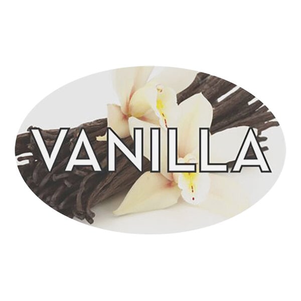 Bollin 1 1/4" x 2" Oval Permanent Vanilla Bakery Label - 500/Roll