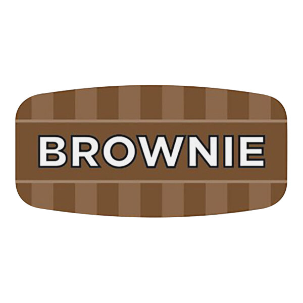 Bollin 5/8" x 1 1/4" Rectangular Permanent Brownie Bakery Label - 1000/Roll
