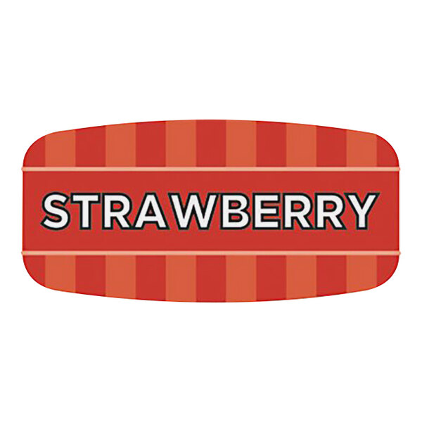 Bollin 5/8" x 1 1/4" Rectangular Permanent Strawberry Bakery Label - 1000/Roll