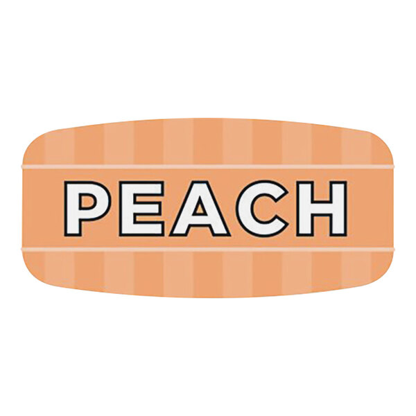 Bollin 5/8" x 1 1/4" Rectangular Permanent Peach Bakery Label - 1000/Roll