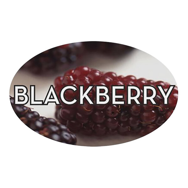 Bollin 1 1/4" x 2" Oval Permanent Blackberry Bakery Label - 500/Roll
