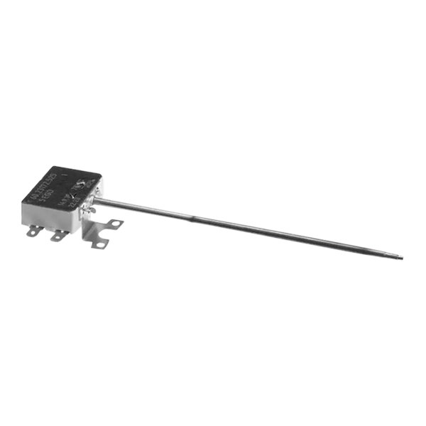 A small metal Hi-Limit Thermostat with a long thin rod.