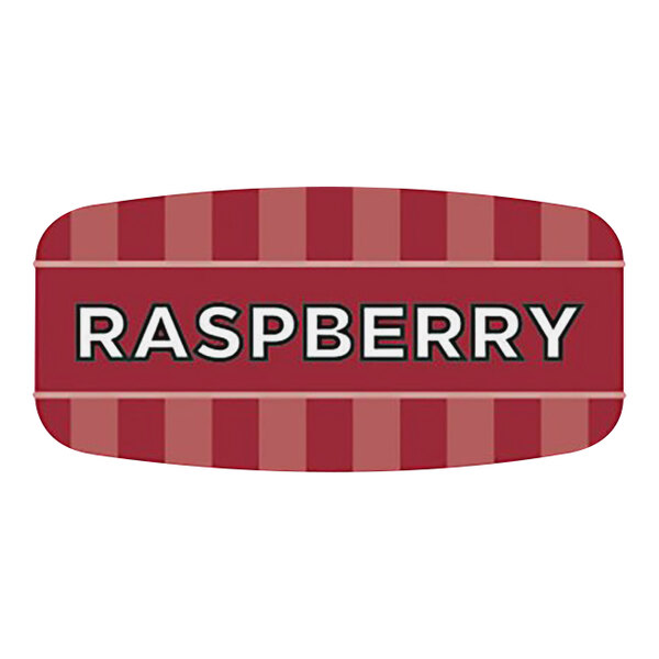 Bollin 5/8" x 1 1/4" Rectangular Permanent Raspberry Bakery Label - 1000/Roll