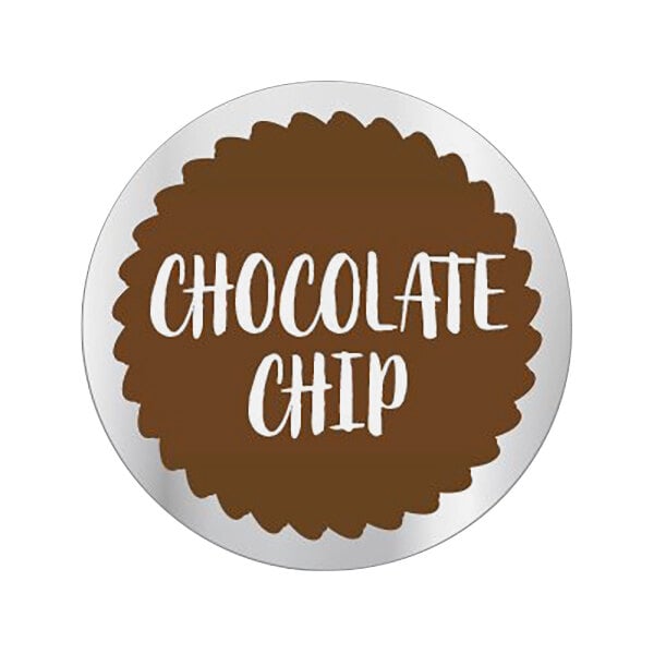 Bollin 1" Round Permanent Chocolate Chip Bakery Label - 1000/Roll