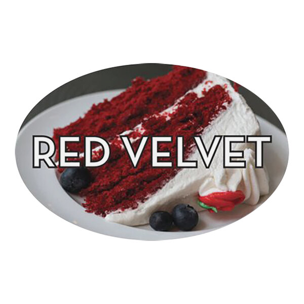 Bollin 1 1/4" x 2" Oval Permanent Red Velvet Bakery Label - 500/Roll