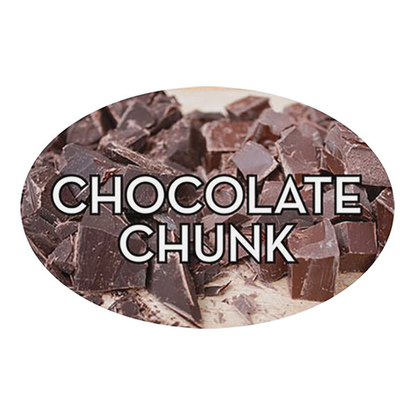 Bollin 1 1/4" x 2" Oval Permanent Chocolate Chunk Bakery Label - 500/Roll