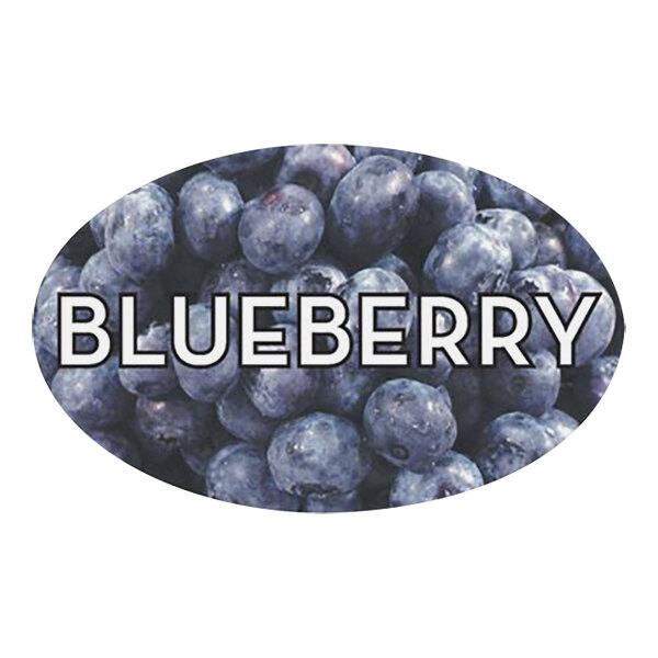 Bollin 1 1/4" x 2" Oval Permanent Blueberry Bakery Label - 500/Roll