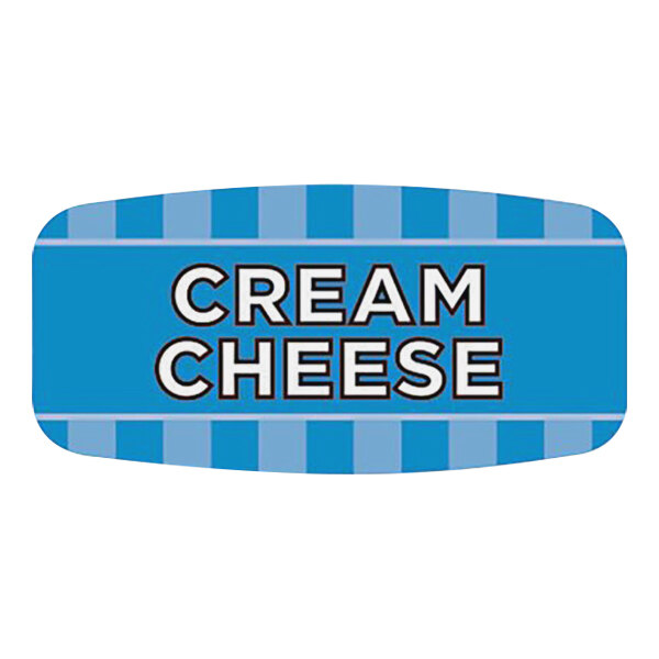 Bollin 5/8" x 1 1/4" Rectangular Permanent Cream Cheese Bakery Label - 1000/Roll