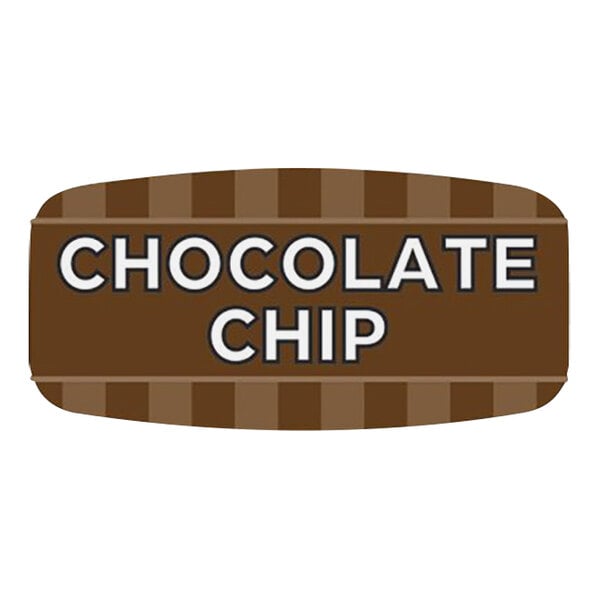 Bollin 5/8" x 1 1/4" Rectangular Permanent Chocolate Chip Bakery Label - 1000/Roll