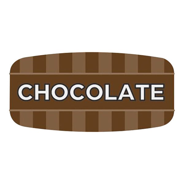 Bollin 5/8" x 1 1/4" Rectangular Permanent Chocolate Bakery Label - 1000/Roll