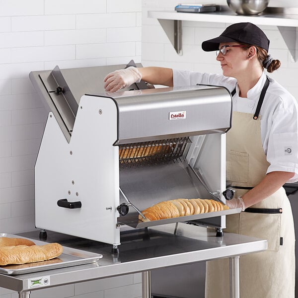 Estella Countertop Bread Slicer - 3/4 Slice Thickness, 18 3/4 Max Loaf  Length - 110V, 1/4 hp