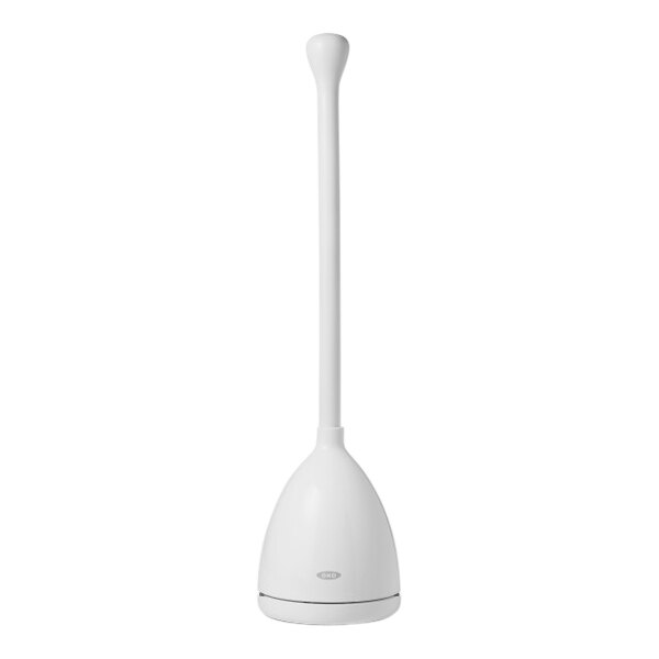 OXO Good Grips 12241700 24" White Toilet Bowl Plunger with Caddy