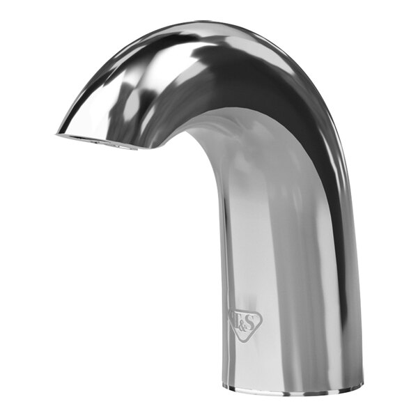 T&S WaveCrest ECW-3172 Polished Chrome Deck Mount Sensor Faucet with 3 7/8" Lavatory Spout and 0.5 GPM Vandal-Resistant Non-Aerated Spray Device